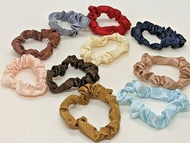 10 Pcs Simple Silk Small Mulberry Hair Scrunchies Soft Friendly - $7.37