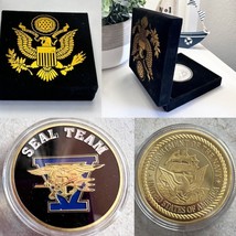 Us Navy Seal Team Five Challenge Coin Seal Team 5 With Beautiful Velvet Case - £15.78 GBP