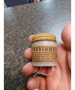 Vintage Resinol Medicinal Skin Ointment Milk Glass Jar Paper Label - £15.91 GBP