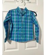 J.Khakis boys button up long sleeve plaid blues size 7 dress shirt - $7.69