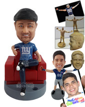 Personalized Bobblehead Relaxed guy having a nice day sitting on the sofa with a - £137.88 GBP