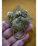 (E526) Yorkshire Yorkie dog Westie Eyeglass BRASS pin pendant ID badge h... - $31.44 CAD