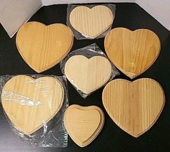 Heart Shaped Wood Craft Blanks Unused Various Condition See Photos Sizes... - £7.87 GBP