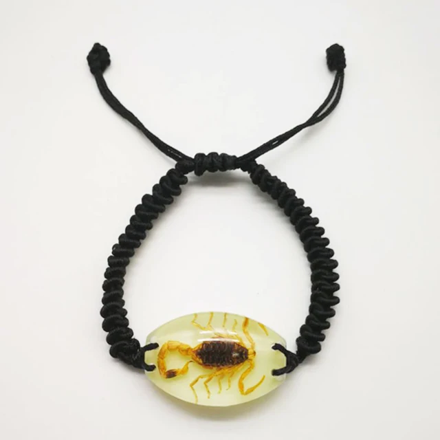 Luminous Scorpion bracelet accessories Real yellow and black scorpions men&#39;s bra - £17.44 GBP