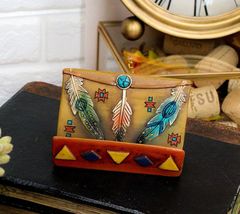 Southwestern Tribal Indian Navajo 3 Feathers Turquoise Dreamcatcher Card... - $17.49