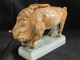 Antique large Zsolnay porcelain bull, marked bottom - £69.90 GBP