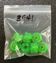 LEGO PN 3941 - Round  Brick 2 x 2 with Axle Hole - Trans Neon Green- 7 Pcs-New - £5.26 GBP