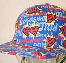 DC Comics Superman All Over Comic Book Print Red Yellow Blue Snapback Cap Hat - £58.81 GBP