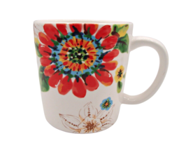 Pier 1 Imports Lucie Floral Design Ironstone Mug Cup Coffee Tea DW / Micro Safe - £13.91 GBP