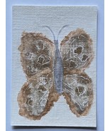 ACEO Original Art Metallic Silver and Copper Butterfly Painting - €4,29 EUR