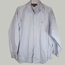 Ralph Lauren Mens Button Down Shirt 17.5 36 Blue Varmouth Pony - $18.96