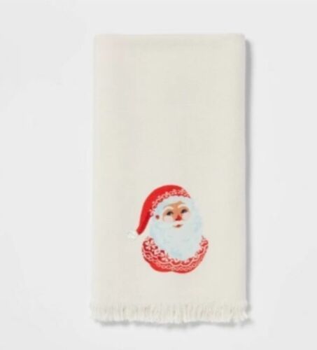 New Threshold Cotton Hand Towel Santa 15"X25" - $7.99