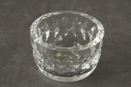 Vintage Chunky Glass Weighted Crystal Hostess Bowl Laurel Vine Wrap Pattern - £22.82 GBP
