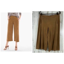 Chicos Faux Suede Wide Crop Pants Size 1.5 Medium 10 (33x21) Brown High ... - $17.31