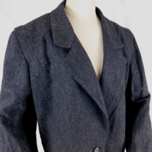 VTG E H Woods Women Black Tweed Skirt Suit Single Breasted 2 PC Sz 14 - £26.89 GBP