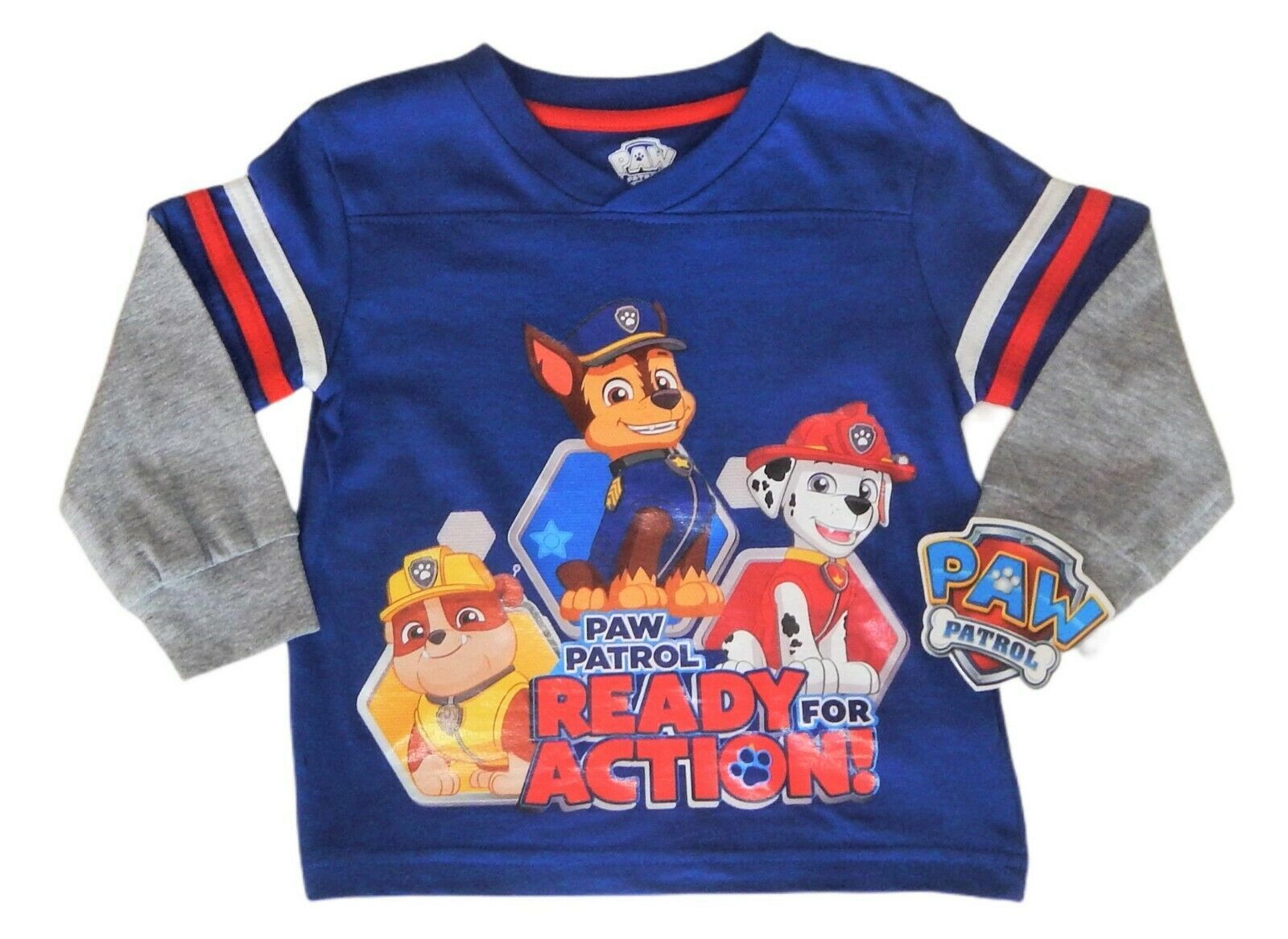 PAW PATROL CHASE MARSHALL Long-Sleeve Shirt Mock-Layer Tee NWT Size 2T or 3T $16 - $7.99