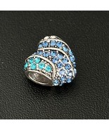 Heart Charm with Blue and Light Blue Rhinestones, for Bracelet &amp; Necklac... - $11.64