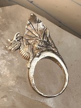 Dragon ring detailed band size 9.50 sterling silver women men - £115.21 GBP