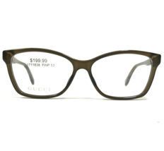 Gucci Eyeglasses Frames GG0792O 002 Clear Brown Gold Cat Eye Full Rim 53-14-145 - £168.94 GBP