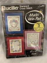 Bucilla Stamped Cross Stitch #64184 Multi valu- Pak  Grace Samplers  3 kits - £6.37 GBP