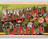 Large Letter Greetings From Arkansas Ozarks AR UNP Unused Linen Postcard... - $3.91