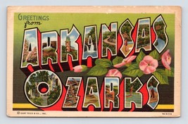 Large Letter Greetings From Arkansas Ozarks AR UNP Unused Linen Postcard M14 - £3.07 GBP