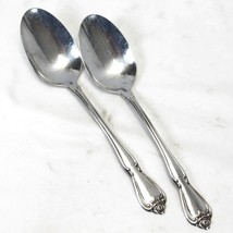 Oneida Arbor Rose True Rose Serving Spoons 8-1/4&quot; Stainless Lot of 2 - $180.16 MXN