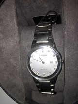 Citizen Eco-Drive Women&#39;s Diamond Accents 28mm White Dial Watch GA1050-51B - $99.99