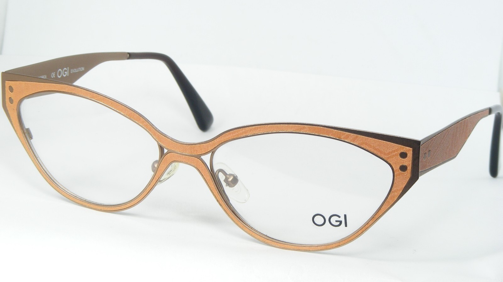 OGI Evolution 4302 1646 Saumon Soie / Doré Fauve Unique Lunettes 54-16-1... - $137.28