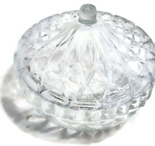  Indiana Glass Brilliant Cut Crystal Clear Candy Trinket Dish Bowl with Lid - £31.81 GBP