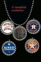 Houston Astros Bottle Cap Necklaces baseball  party favors choose 1 necklace - £2.79 GBP