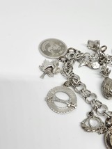 Vintage Charm Bracelet Silver New Orleans Square Disneyland Pineapple So... - $193.32