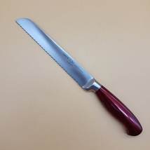 Hampton Forge Bread Knife 8 inch Serrated Blade Red Handle Argentum - $11.97