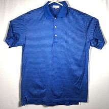 Peter Millar Men&#39;s Large Blue Pinstripe Golf Polo Shirt EUC - £19.70 GBP