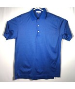 Peter Millar Men&#39;s Large Blue Pinstripe Golf Polo Shirt EUC - $33.94 CAD