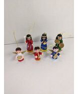 Lot Of (6) Vintage Christmas Angel With Instruments Hanging Ornaments 1-2&quot; - $303.53 MXN
