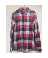 Eddie Bauer Buffalo Plaid Button Up Flannel Shirt Mens Size TM Tall Medium - $30.77 CAD