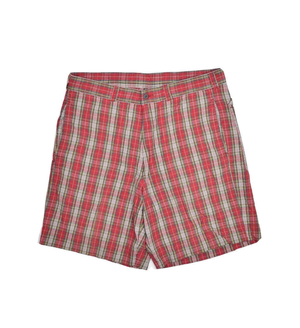 Primary image for Vintage Polo Sport Sportsman Plaid Shorts Mens 36 Red 100% Cotton Ralph Lauren