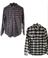 Womens Flannel Shirt Lot American Eagle Divided Cotton Plaid Button Up T... - £15.49 GBP