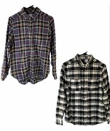Womens Flannel Shirt Lot American Eagle Divided Cotton Plaid Button Up T... - $376.15 MXN