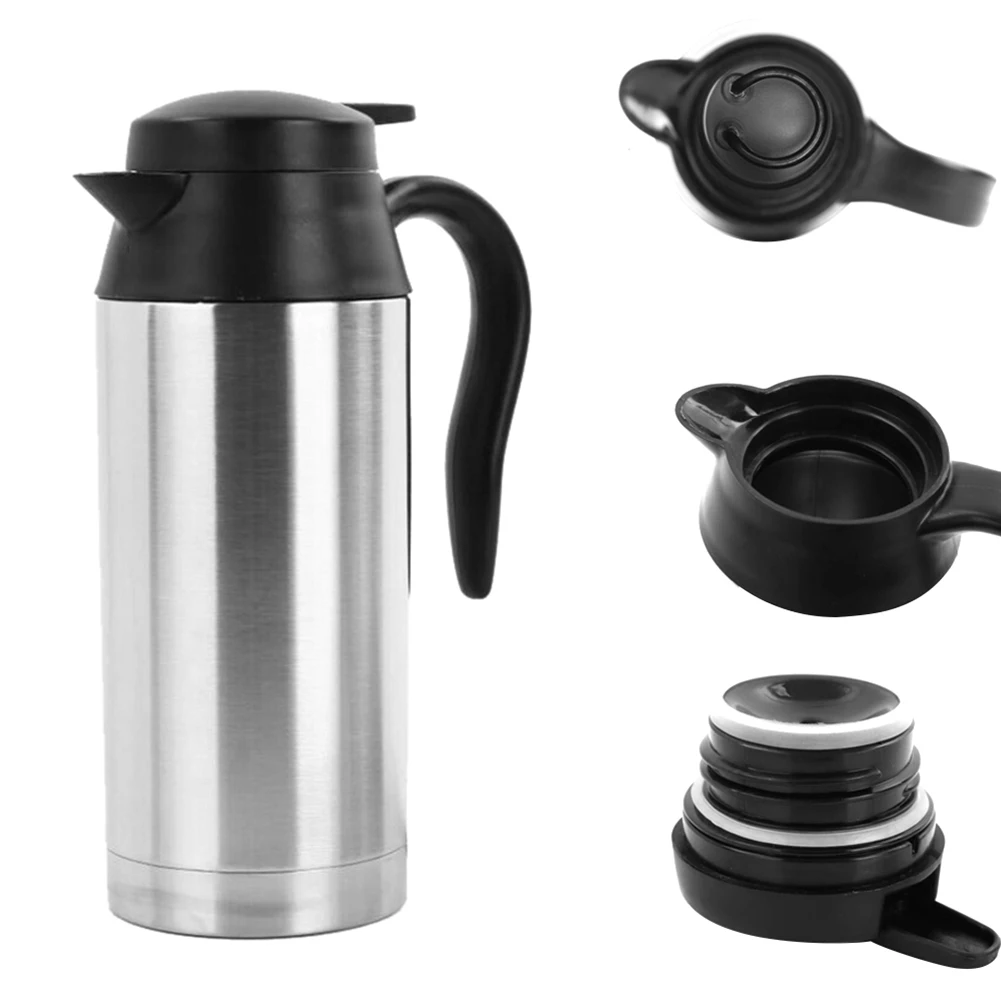 750ML 12V/24V Car Electric Heating Cup Kettle Stainless Steel Water Heater - £14.46 GBP+