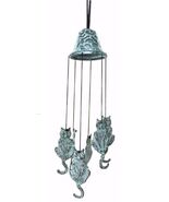 Feline Cat Kitten Abstract Art Brass Resonant Wind Chime Patio Garden Decor - €48,04 EUR