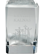 Kryziu Kalnas &quot;hill of crosses&quot; 3D laser etched clear crystal 2.25x1.5x1... - $18.80