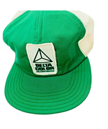 Delta Color Patch Mesh Snapback Trucker Hat Cap Green White DISTRESSED V... - £10.97 GBP