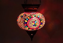 Handmade, Authentic, Mosaic Chandelier, Tiffany Style Glass, Moroccan/Ot... - £70.82 GBP