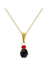 18K Gold Filled Azabache Necklace For Protection Children Mal De Ojo 18&quot; Chain - £7.90 GBP
