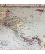 1917 Central America WW1 Era Map Atlas Of The World Antique History DWUU1B - €25,83 EUR