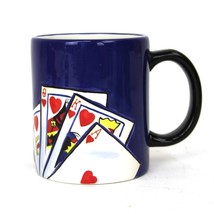  Poker Gambling Casino Chips Playing Cards Coffee Mug Ceramic Clay Art 4-1/4&quot;  - £13.07 GBP