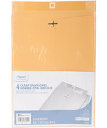 Mead Clasp Envelopes 9&quot;X12&quot; 4/Pkg-Heavy Kraft - £11.40 GBP