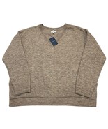 Lucky Brand Sweater Womens L Tan V Neck Pullover Boxy Casual Capsule Min... - €37,98 EUR